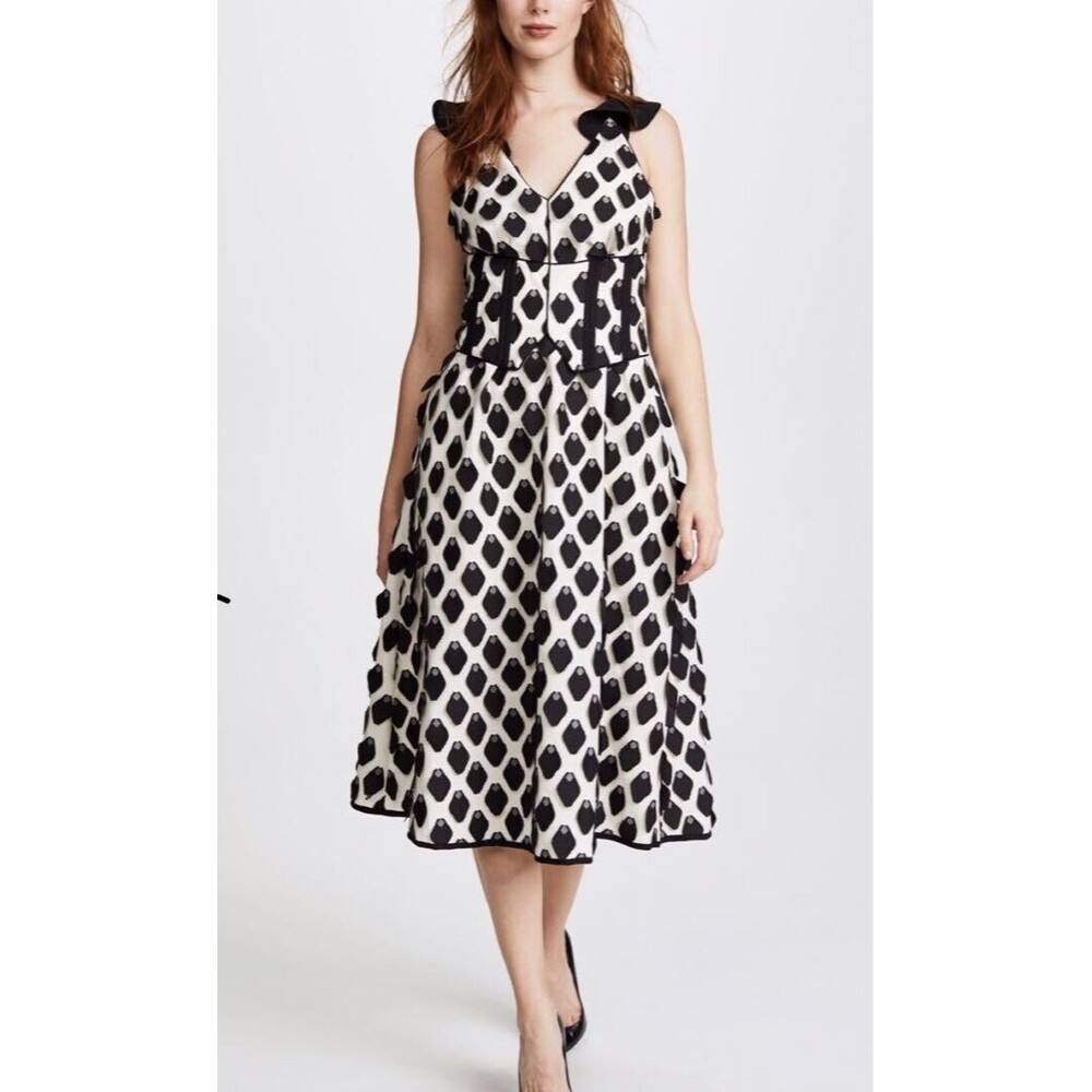 NWT. $580 Self-Portrait 3D Petal Midi Dress UK 6 / US 2